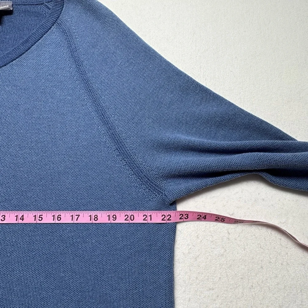 TOMMY BAHAMA Men Reversible‎ Pullover Sweater V Neck Pima Cotton Sz L Blue 81-22